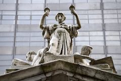 14-05 Justice Flanked by Power and Study By Daniel Chester French On The Roof Of Appellate Division Courthouse of New York State New York Madison Square Park.jpg